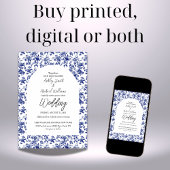 Elegant Toile De Jouy Blumenblume Hochzeit Einladung