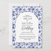 Elegant Toile De Jouy Blumenblume Hochzeit Einladung (Vorderseite)