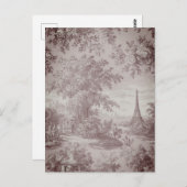 Elegant Toile de Jouy French Country Scene Postkarte (Vorne/Hinten)