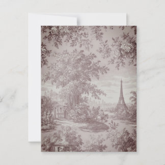 Elegant Toile de Jouy French Country Scene Postkarte