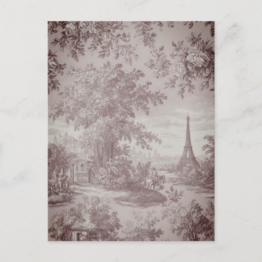 Elegant Toile de Jouy French Country Scene Postkarte (Vorderseite)