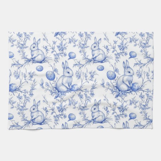 Elegant Toile De Jouy Ostersonnigen Geschirrtuch (Horizontal)