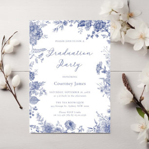 Elegant Toile French Blue Einladung