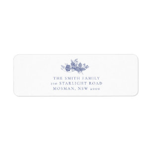 Elegant Toile French Blue Rücksendeadresse