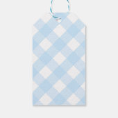 Elegant Topiary Boy Baby Shower Vielen Dank Geschenkanhänger (Rückseite)