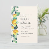 Elegant Toscana Wedding Beige Green Einladung (Stehend Vorderseite)