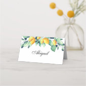 Elegant Toscana Wedding Weiss Grün Platzkarte (Vorderseite)