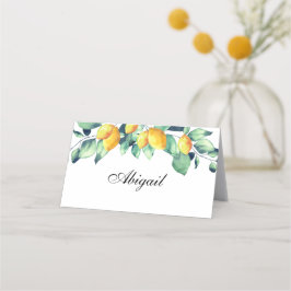 Elegant Toscana Wedding Weiss Grün Platzkarte