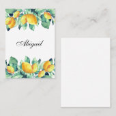 Elegant Toscana Wedding Weiss Grün Platzkarte (Vorne/Hinten)