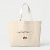 Elegant tote bag with funny caption about Dior Jumbo Stoffbeutel (Vorne)