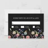 Elegant Traditiona Floral Wildblume Wedding RSVP (Vorderseite)
