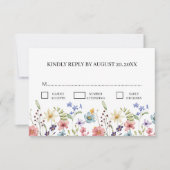 Elegant Traditiona Floral Wildblume Wedding RSVP Karte (Vorderseite)