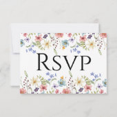 Elegant Traditiona Floral Wildblume Wedding RSVP Karte (Rückseite)