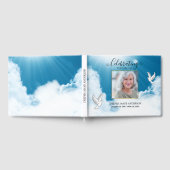 Elegant Traditional Blue and White Dove Memorial Gästebuch (Voll)