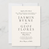 Elegant Traditional Classic Cream Formal Wedding Einladung (Vorderseite)