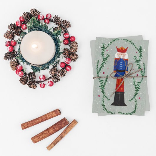 Elegant Traditional Merry Christmas Nutcracker Feiertagspostkarte