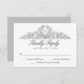 Elegant Traditional | Versailles Gray Wedding RSVP Karte (Vorne/Hinten)
