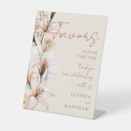 Elegant Transparent Rustic Boho Floral Favors Sockelschild