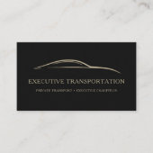 Elegant Transport Car QR Code Black & Gold Visitenkarte (Vorderseite)