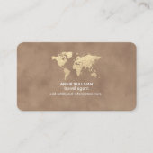 Elegant Travel Agent World Map Old Brown Visitenkarte (Vorderseite)