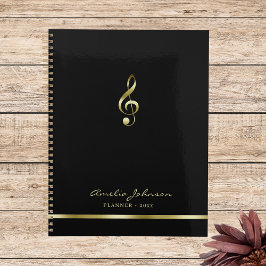 Elegant Treble Clef Music 2026 Yearly Planner Planer