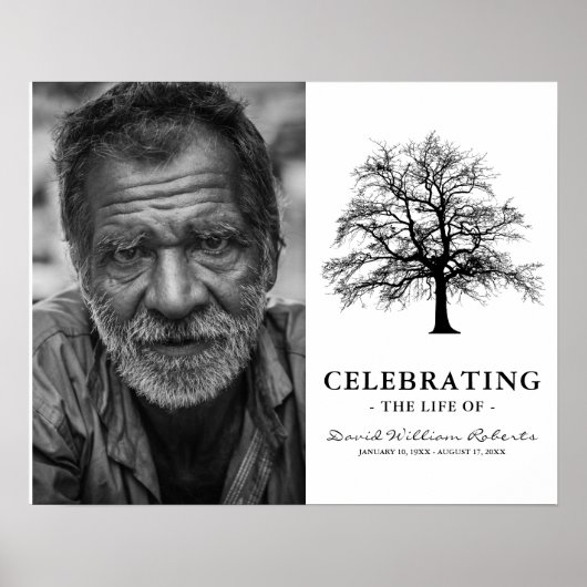 Elegant Tree | Foto zur Beerdigung Poster (Vorne)