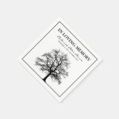 Elegant Tree | In Love Memory Beerdigung Serviette (Ecke)