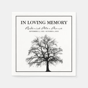 Elegant Tree   In Love Memory Funeral Serviette