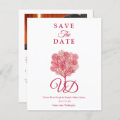 Elegant Tree Red Shades Photo Engaged Couple (Vorne/Hinten)