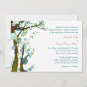 Elegant Tree Theme Forest Green Wedding Einladung (Rückseite)