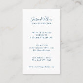 Elegant Tree Yoga Instructor Visitenkarte (Rückseite)