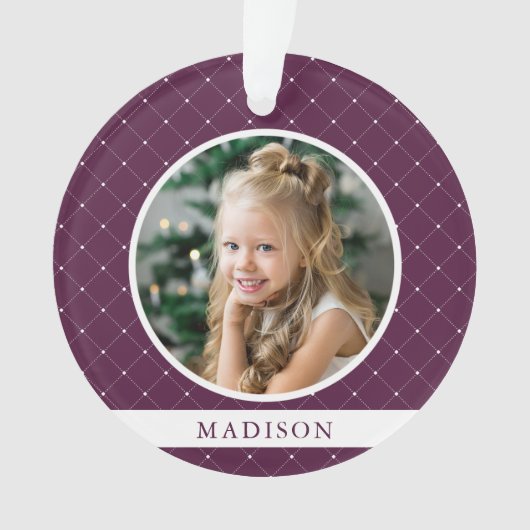 Elegant Trellis | Foto "Zuckerplum Holiday" Ornament (Vorderseite)