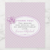 Elegant Trellis Pattern Lavender Vielen Dank für I Weinetikett (Einzelnes Label)