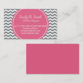 Elegant, trendig, gürtelgrau, weiß, Zickzack rosa Visitenkarte (Vorne/Hinten)