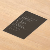 Elegant Trending Wedding Dark Gray Acryleinladungen (Ablage )