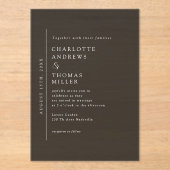 Elegant Trending Wedding Dark Gray Acryleinladungen (Vorderseite)