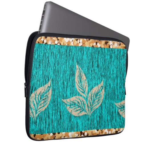 Elegant Trendy Aquamarin Laptopschutzhülle (Vorne Rechts)