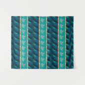 Elegant Trendy Aquamarin Wandteppich (Vorderseite (Horizontal))