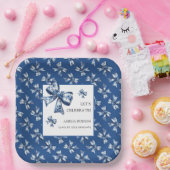 Elegant trendy Bows Blue Class of 2025 Pappteller (Party)