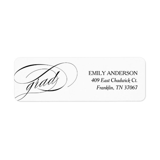 Elegant Trendy Calligraphy Abschluss-Adresse (Vorne)