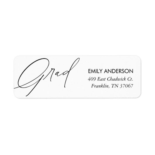 Elegant Trendy Calligraphy Abschluss-Adresse (Vorne)