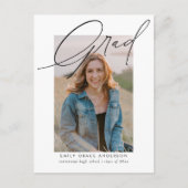 Elegant Trendy Calligraphy Script Abschluss Einladungspostkarte (Vorderseite)