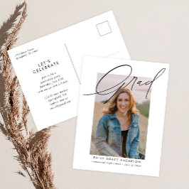 Elegant Trendy Calligraphy Script Abschluss Einladungspostkarte