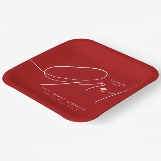 Elegant Trendy Calligraphy Script Abschluss Pappteller (Gewinkelt)