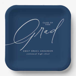 Elegant Trendy Calligraphy Script Abschluss Pappteller