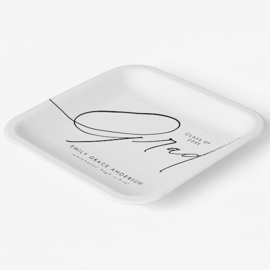 Elegant Trendy Calligraphy Script Abschluss Pappteller (Gewinkelt)