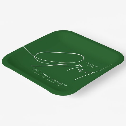 Elegant Trendy Calligraphy Script Abschluss Pappteller (Gewinkelt)