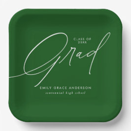 Elegant Trendy Calligraphy Script Abschluss Pappteller