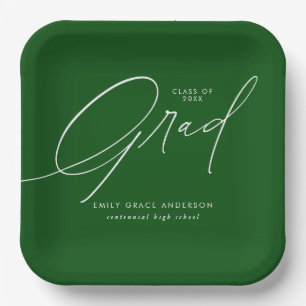 Elegant Trendy Calligraphy Script Abschluss Pappteller