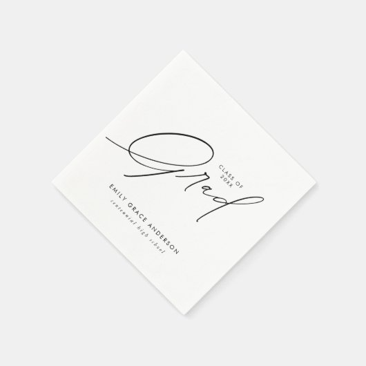 Elegant Trendy Calligraphy Script Abschluss Serviette (Ecke)